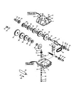 Transmission Assembly Diagram and Parts List for G1548 55AE232S750-WAM Cub Cadet Lawn Mower